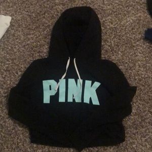 black cropped PINK hoodie